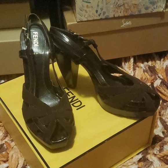 Fendi Heels Brown NEW - Picture 6 of 15